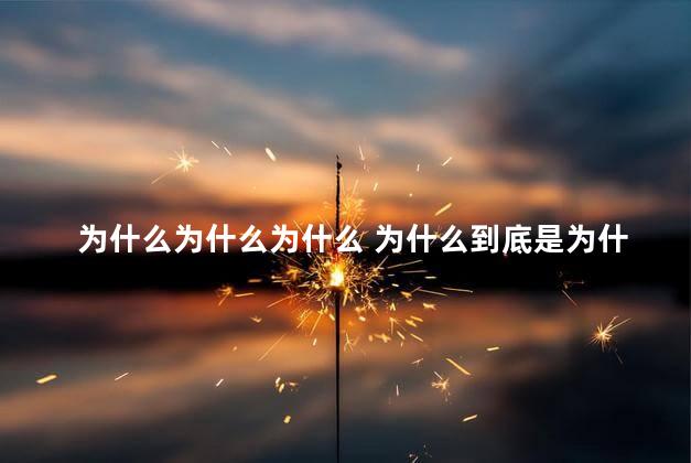 为什么为什么为什么 为什么到底是为什么求歌名